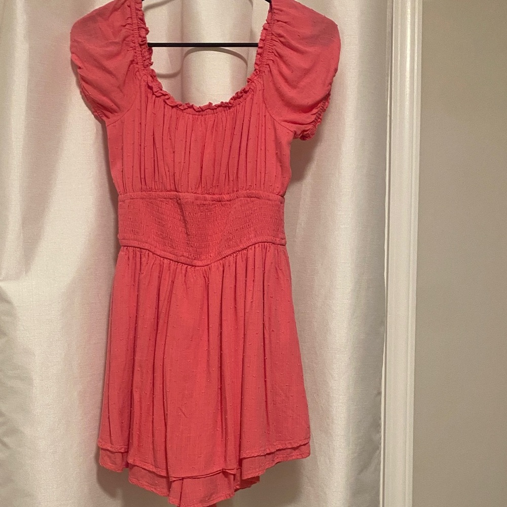 Hollister Coral Pink Short Sleeve Romper